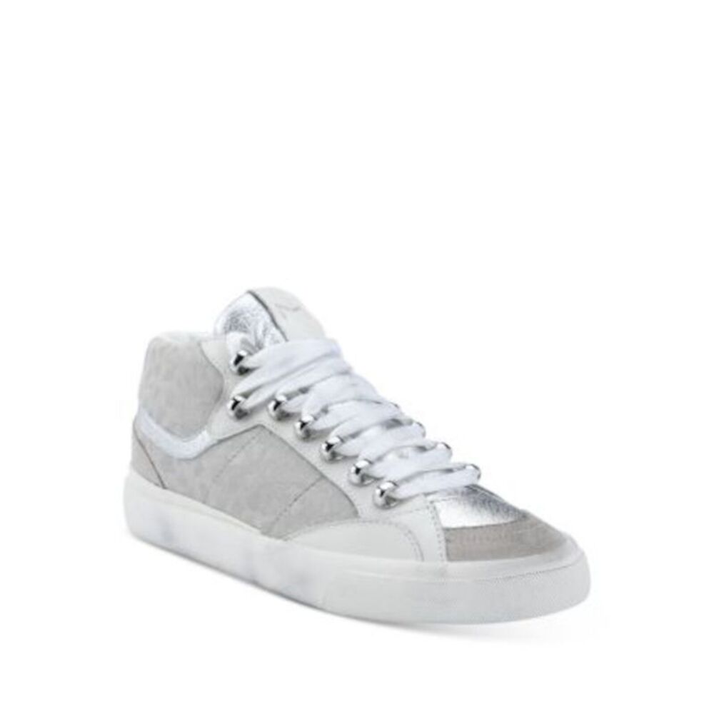 MARC FISHER LTD Womens Gray Mixed Media Merin 3 Toe Leather Sneakers Shoes 5.5 M